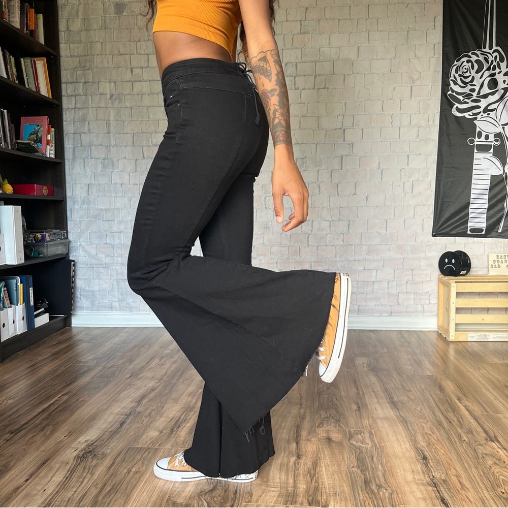 Free People Black Mega Flare Jeans